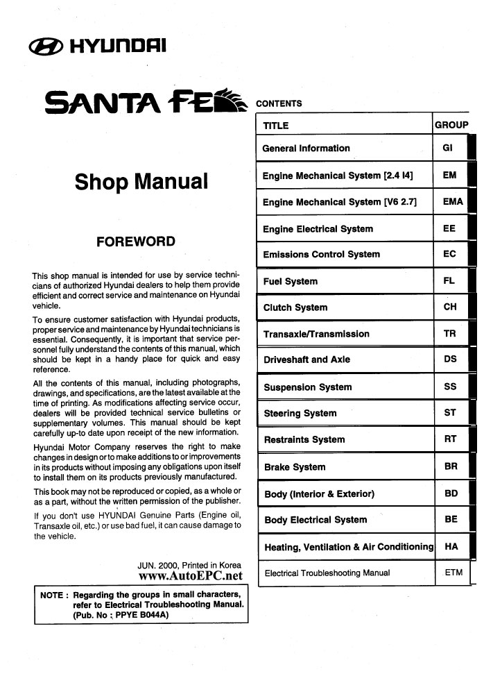 2008 Hyundai Santa Fe Owners Manual Download